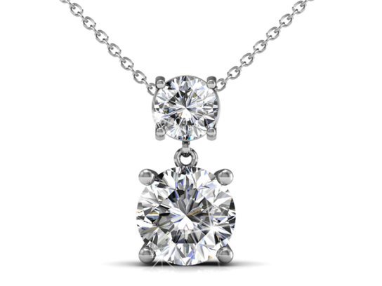 Marian  18k White Gold Plated Pendant Necklace with  Swarovski Crystal