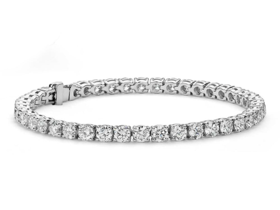 Olivia 18k White Gold Plated Tennis Bracelet with Simulated Diamond Crystals