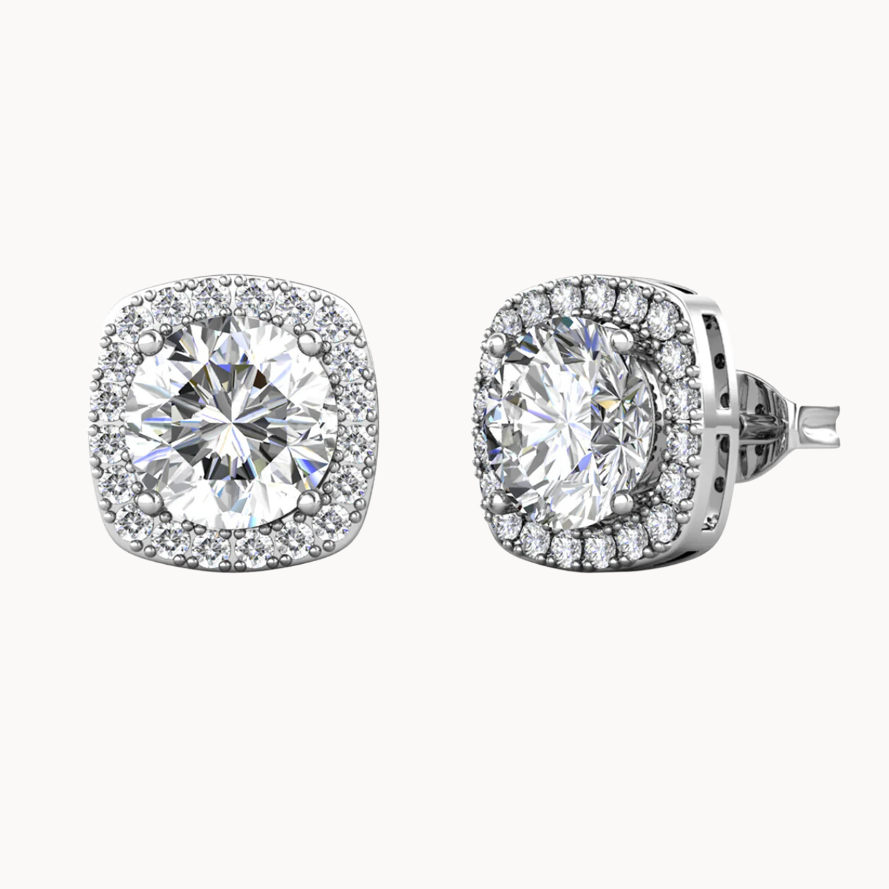 Moissanite by Cate & Chloe Hannah Sterling Silver Stud Earrings with Moissanite Crystals