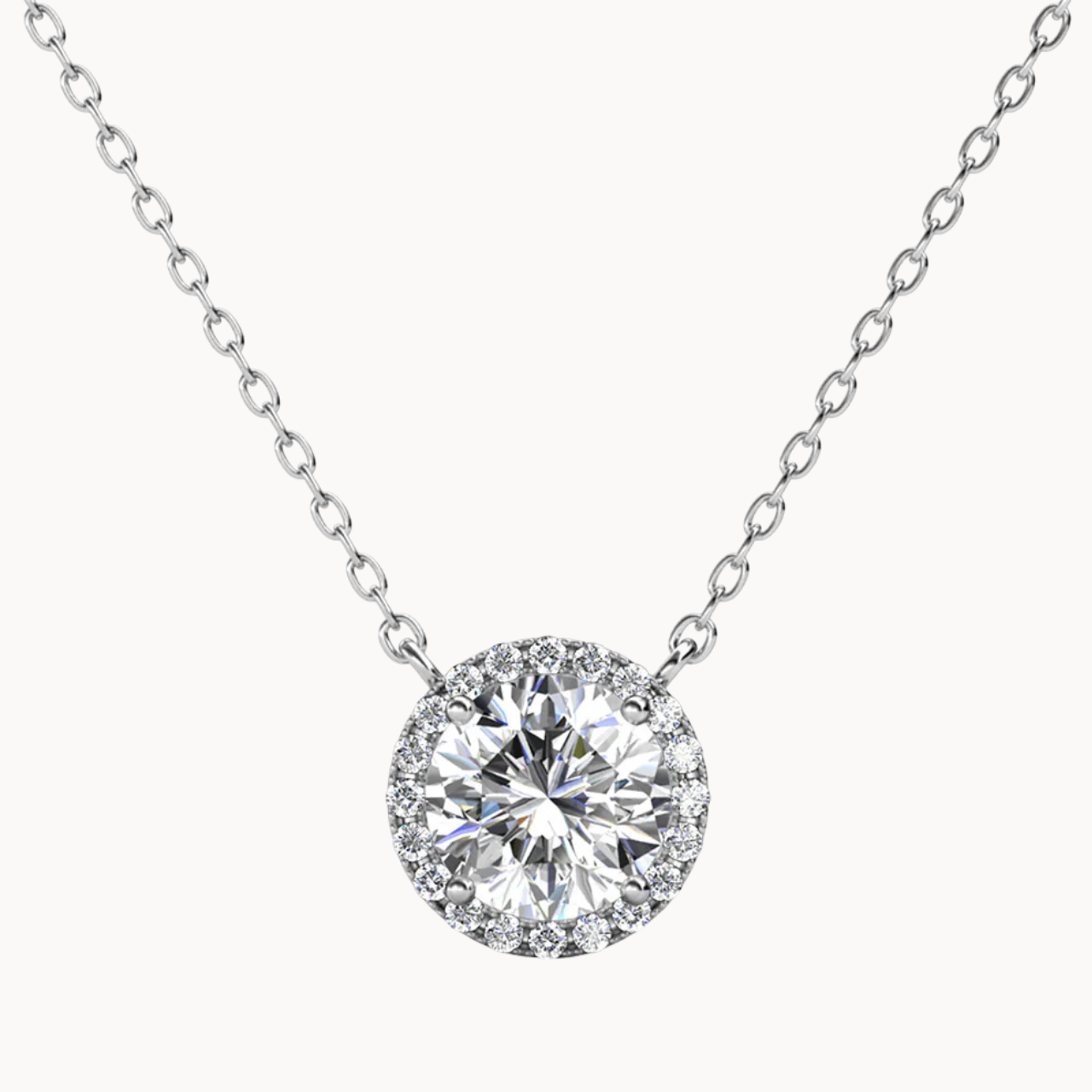 Moissanite by Cate & Chloe Sutton Sterling Silver Necklace with Moissanite Crystals