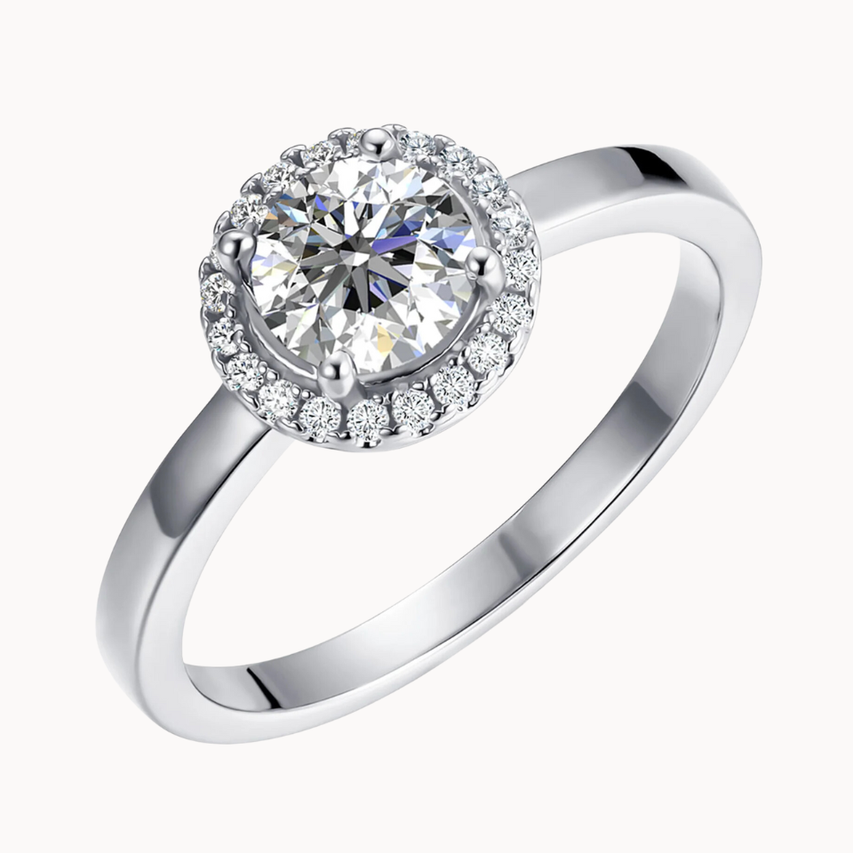 Moissanite by Cate & Chloe Cora Sterling Silver Ring with Moissanite Crystals