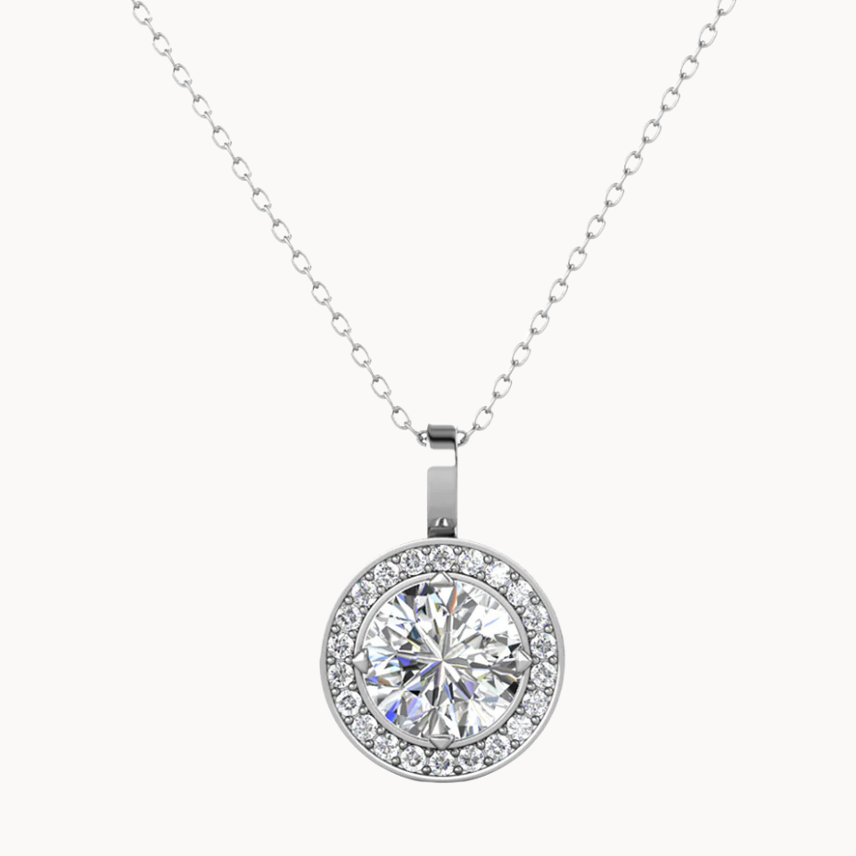 Moissanite by Cate & Chloe Jordan Sterling Silver Necklace with Moissanite Crystals